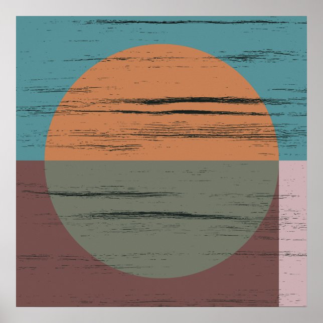 Orange Och Grön Cirkel Poster (Framsidan)