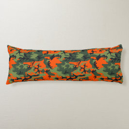 Orange och grön kamouflage, militär, armé kroppskudde