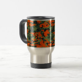 Orange och grön kamouflage, militär, armé resemugg