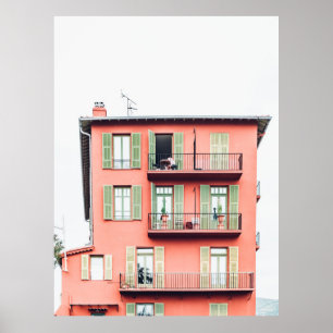 ORANGE OCH GRÖNT 4-STORY-BYGGNAD POSTER