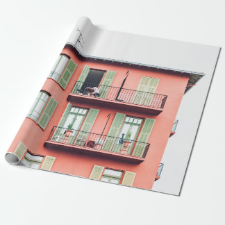 ORANGE OCH GRÖNT 4-STORY-BYGGNAD PRESENTPAPPER