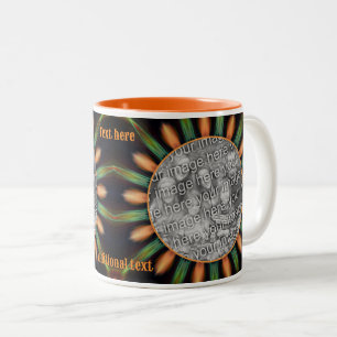 Orange och Grönt Abstrakt Ram Lägg till ditt foto Två-Tonad Mugg