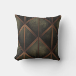 Orange och Grönt Elegance Geometric Mönster Kudde