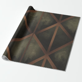 Orange och Grönt Elegance Geometric Mönster Presentpapper