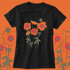 Orange och grönt för formaterade bilder med ojämna t shirt