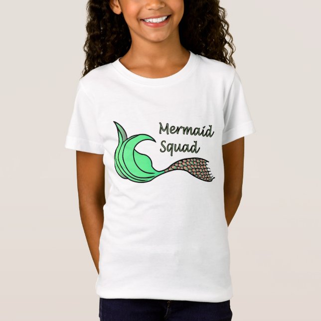 Orange och Grönt för sjöjungfru fyrkant T Shirt (Framsida)