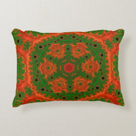 Orange och Grönt Kaleidoscope Accent Cushion Prydnadskudde