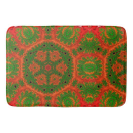 Orange och Grönt Kaleidoscope Bath Mat Badrumsmatta