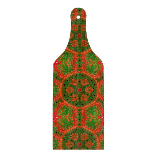 Orange och Grönt Kaleidoscope Chopping Board (Framsidan)