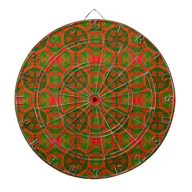Orange och Grönt Kaleidoscope Dartboard Darttavla (Framsidan)