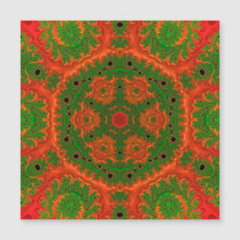 Orange och Grönt Kaleidoscope Magnetiskt kort