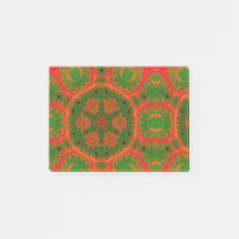 Orange och Grönt Kaleidoscope Post IT