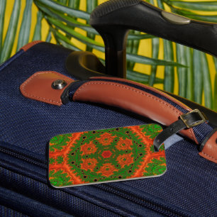 Orange och Grönt Kaleidoscope- resagemärkning Bagagebricka