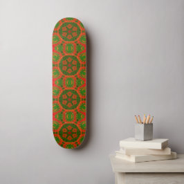 Orange och Grönt Kaleidoscope Skateboard