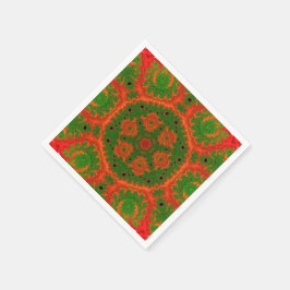 Orange och Grönt Kaleidoskop Pappersservett