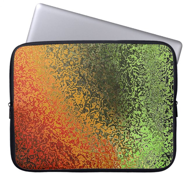 Orange och Grönt Laptop sleeve (Framsidan)
