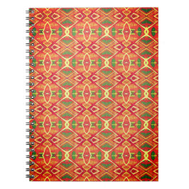 Orange och grönt mönster anteckningsbok