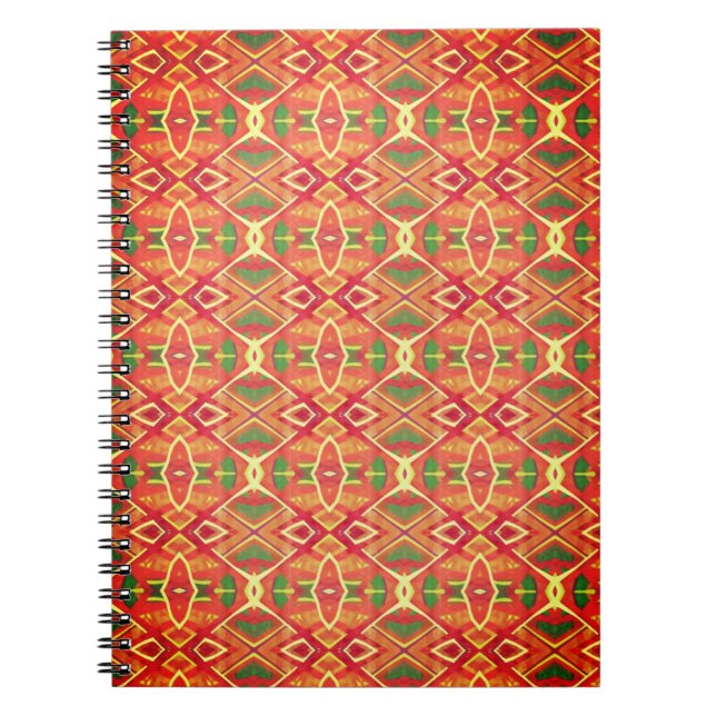 Orange och grönt mönster anteckningsbok (Framsidan)