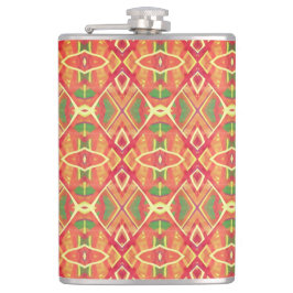 Orange och grönt mönster fickplunta