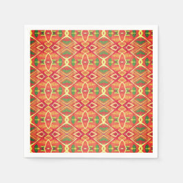 Orange och grönt mönster pappersservett