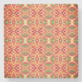 Orange och grönt mönster stenunderlägg