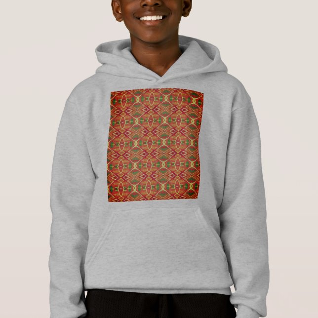Orange och grönt mönster t shirt (Framsida)