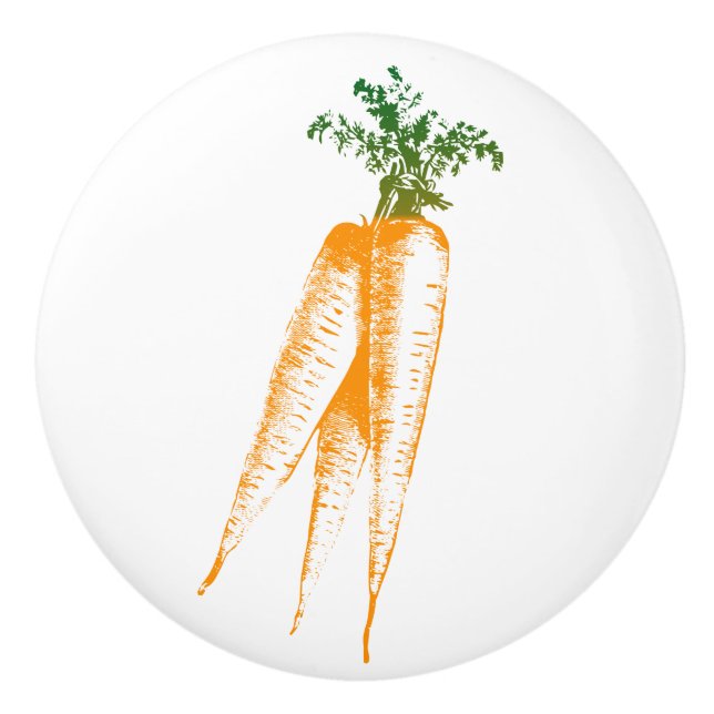 Orange och Grönt, morotsartekonst Knopp (Framsidan)