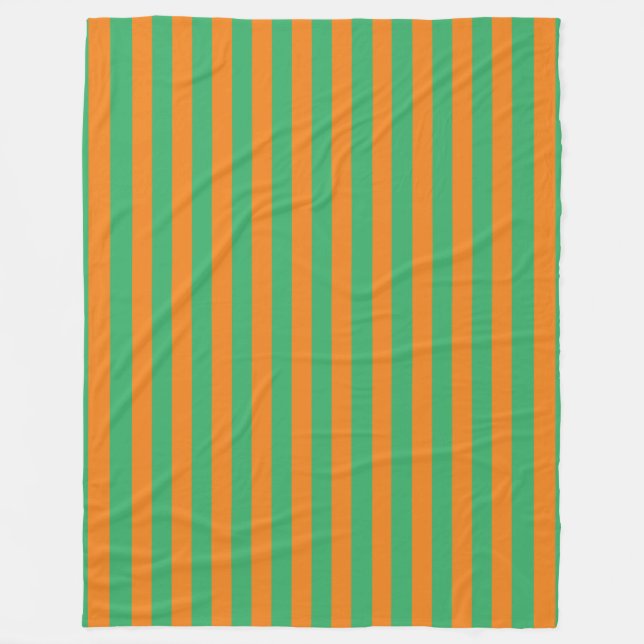Orange och Grönt Rand Fleece Blanket (Framsidan)
