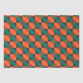 Orange och Grönt Shiny Checkerboard