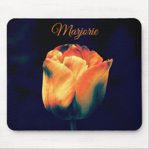 Orange och Grönt Tulip *Anpassa* Musmatta