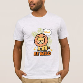 Orange och gul illustrerad lejon anpassat namn t shirt