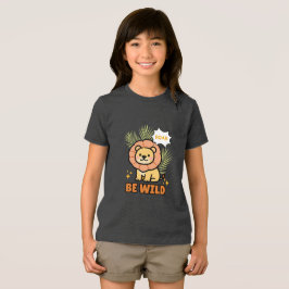 Orange och gul illustrerad lejon t shirt