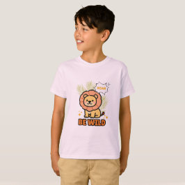 Orange och gul illustrerad lejon t shirt