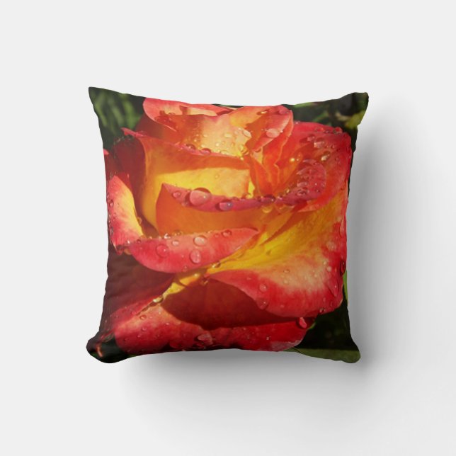 Orange och Gul ros Kudde (Framsida)