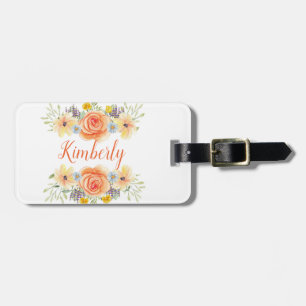 Orange och Gula blommor Arrangemang Bagagebricka