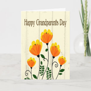 Orange och Gula blommor för morföräldrars dag Kort
