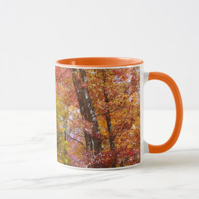 Orange och gula hösträd Höstfotografering Mugg (Höger)