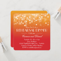 Orange och Guld bokeh Ljus Rehearsal Dinner