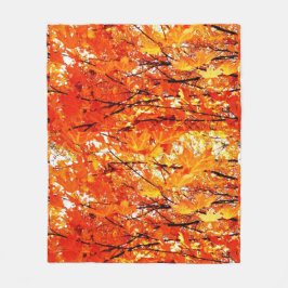 Orange och Guld Höst löv Fleece Blanket