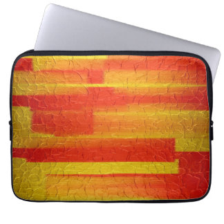 Orange och Guld Stainless Steel Metall 2 Laptop Fodral