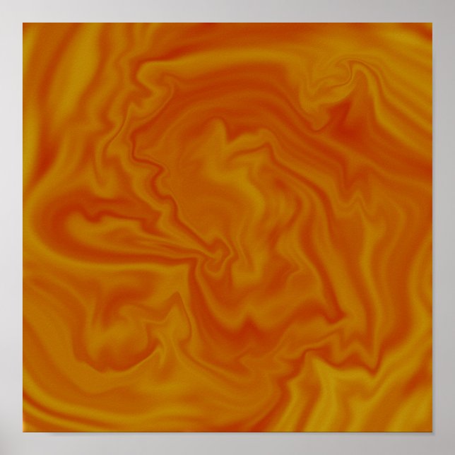 Orange och Gult Abstrakt för flytande konst Poster (Framsidan)