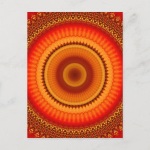 Orange och Gult Blommigt Mandala Vykort
