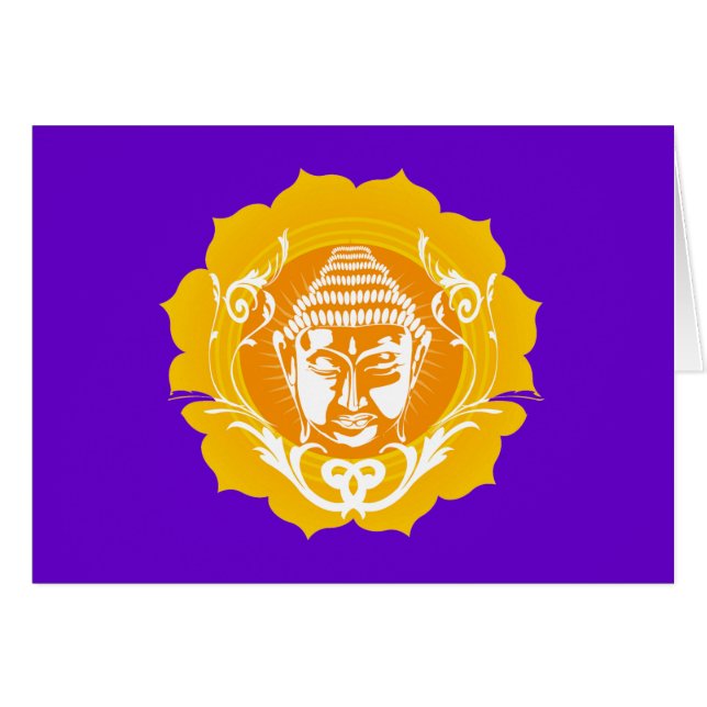 Orange och Gult Buddha Hälsningskort (Framsidan Horizontal)