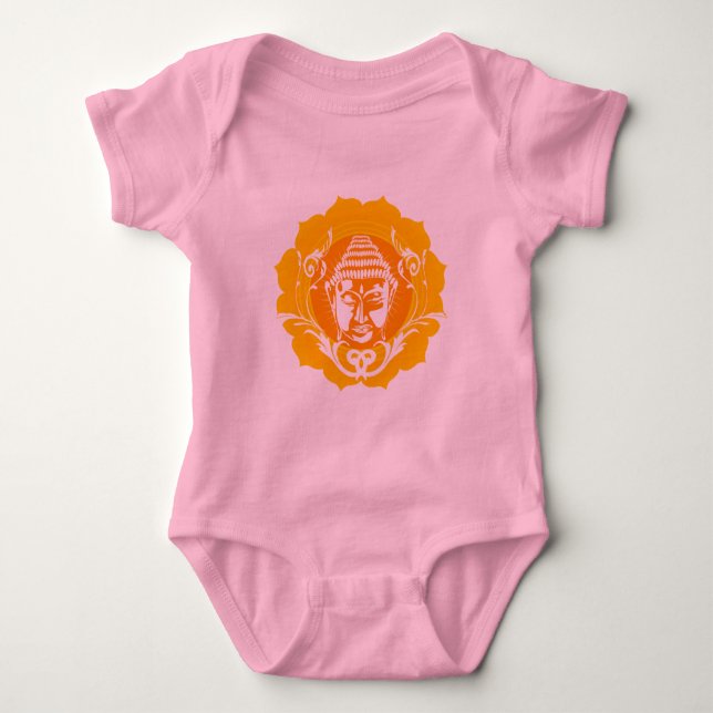 Orange och Gult Buddha Tee Shirt (Framsida)