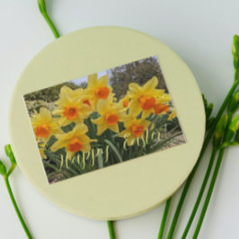 Orange och Gult Daffodils Blommigt Påsk Helgkort