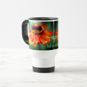 Orange och Gult Daisy, blomma Personlig Resemugg