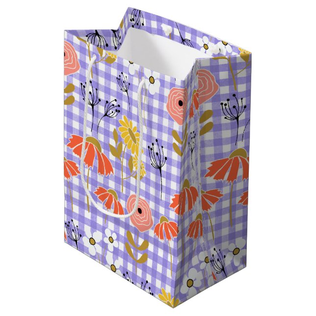 Orange och Gult Doodle Flower Medium Gift-fack (Framsidan Vinklad)