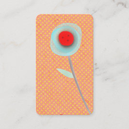 Orange och Gult för blå Blommigt Visitkort