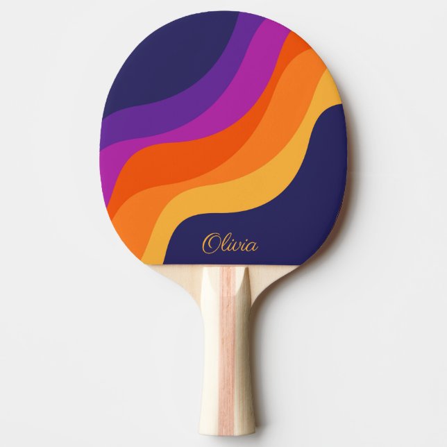 orange och gult för lila, diagonalt vinkara pingisracket (Framsidan)
