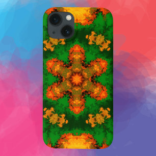 Orange och Gult för Psychedelic Mandala Flower Grö